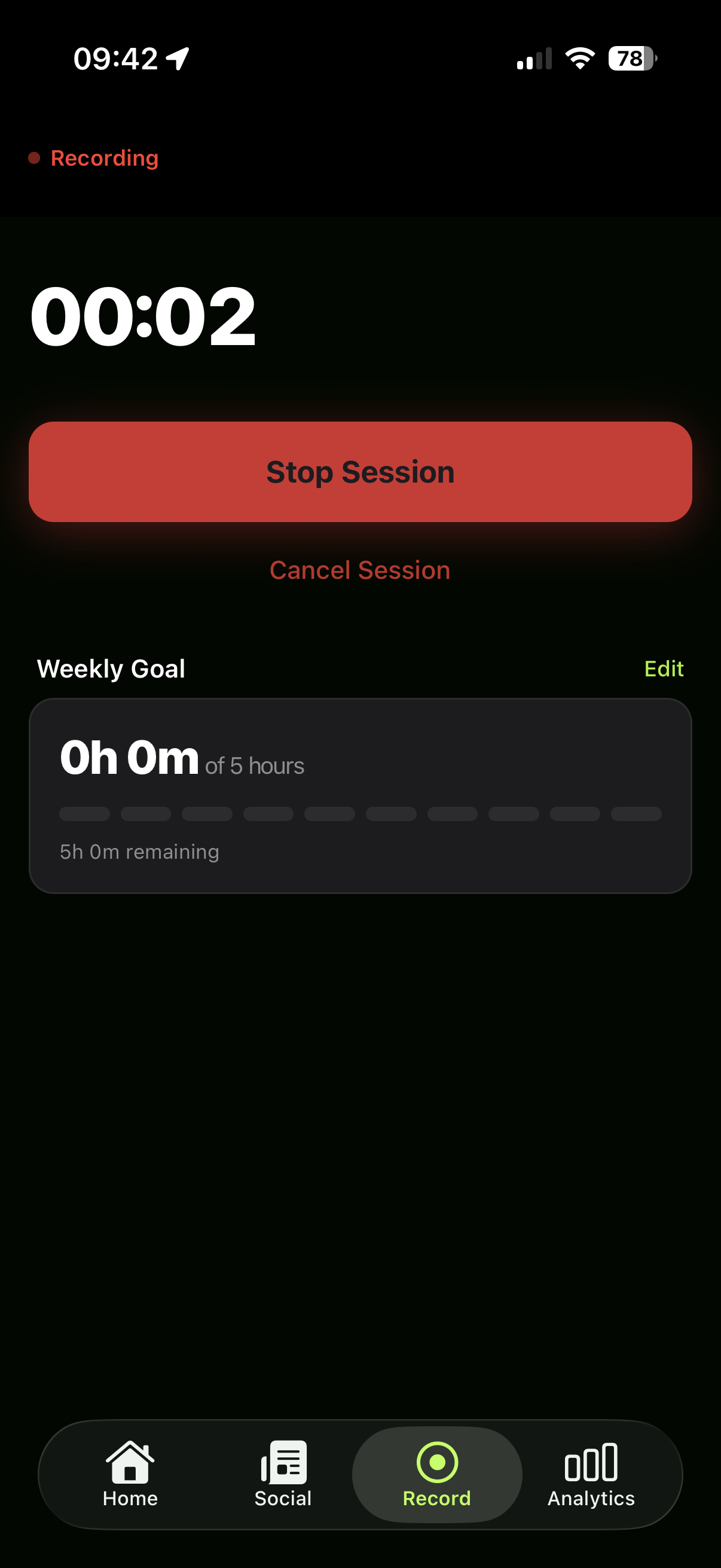 Piklo - session recording in progress