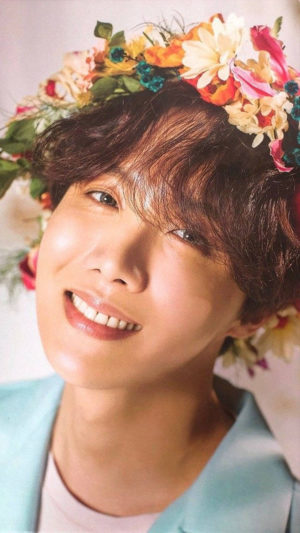 BTS J-Hope Wearing Flower Crown Mobile Wallpaper