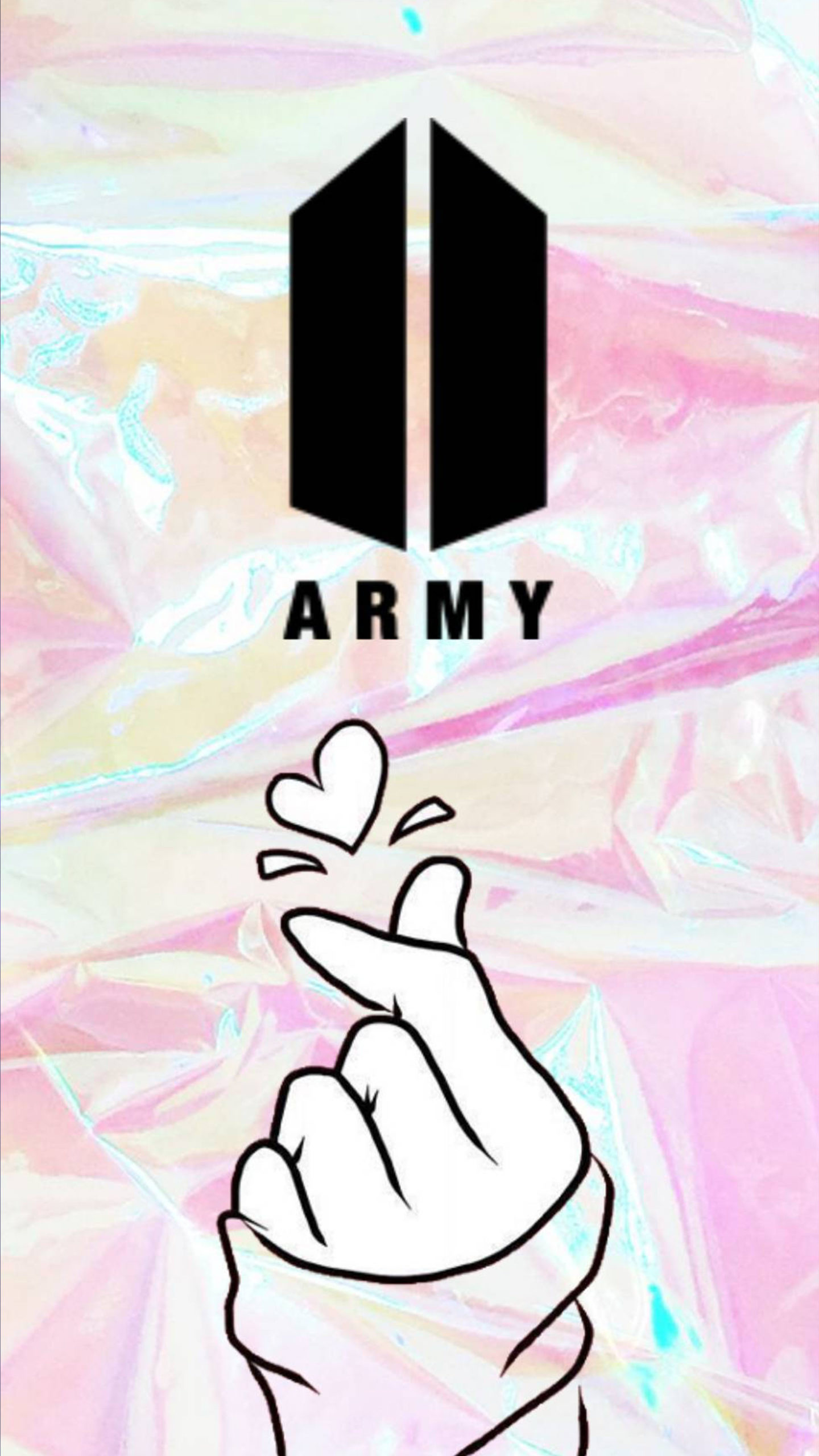 Famous Finger Heart BTS Logo Mobile Wallpaper