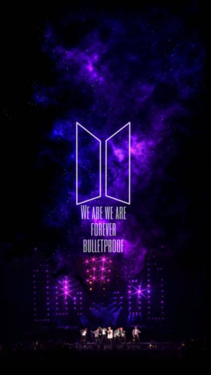 Forever Bulletproof BTS Logo Mobile Wallpaper