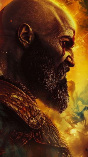 Kratos God of War Digital Artwork Mobile Wallpaper