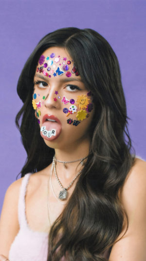 Olivia Rodrigo Sticker Face Mobile Wallpaper